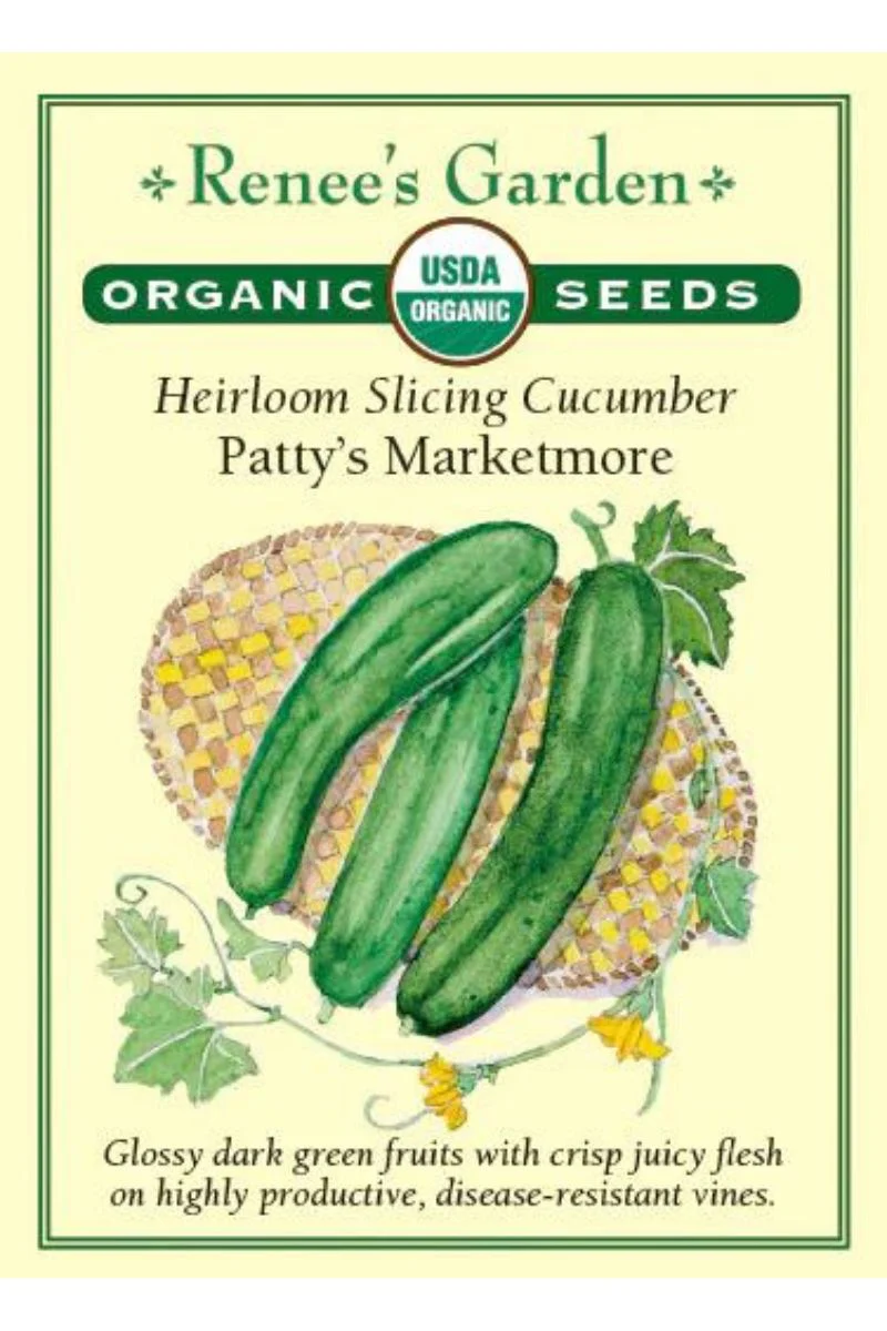 Renee's Garden Heirloom Slicing Cucumber Patty's Marketmore Organic Seeds