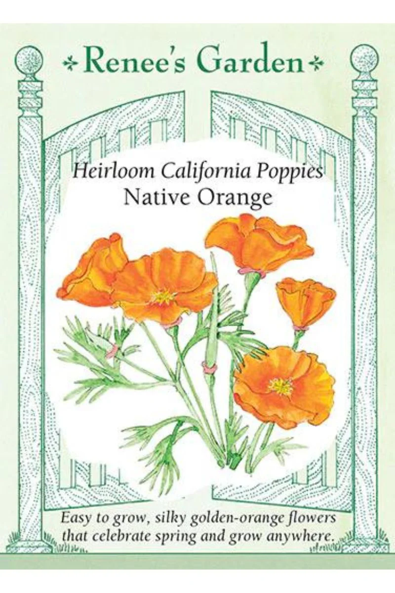 Renee's Garden Heirloom California Poppies Native Orange Seeds