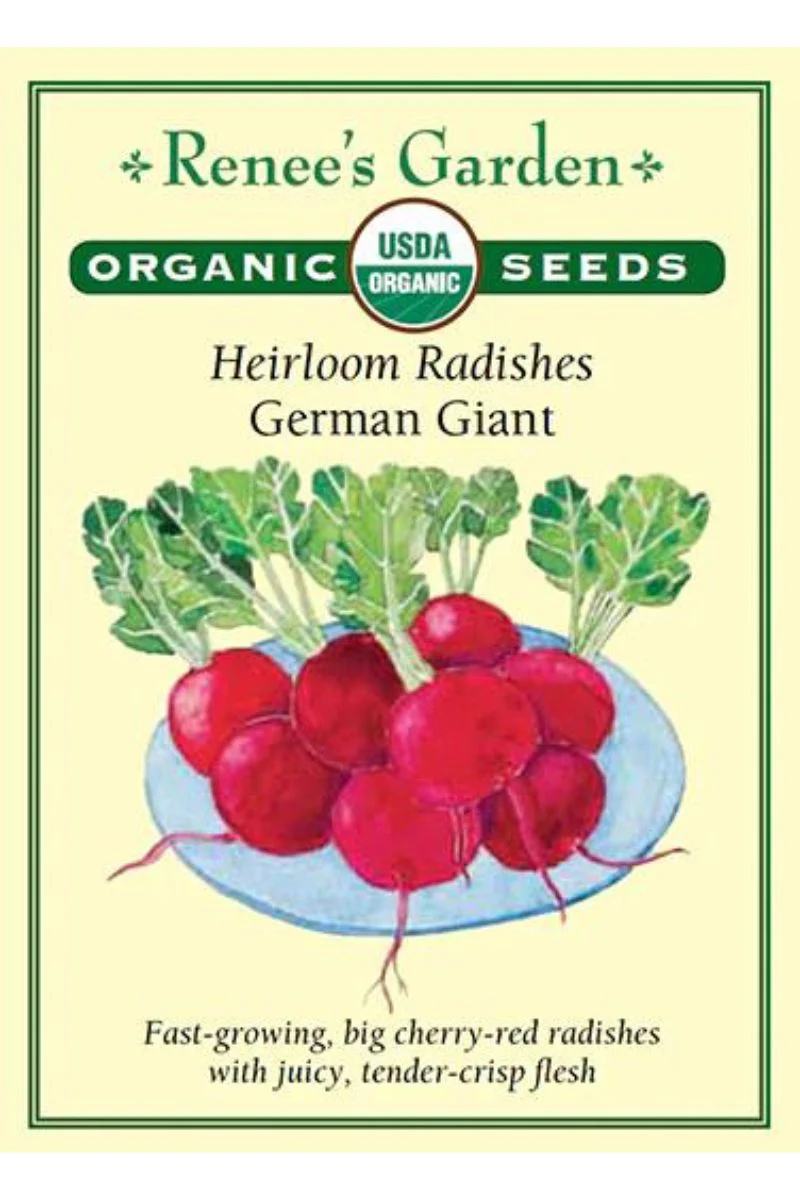 Renee's Garden Heirloom Radishes German Giant Organic Seeds