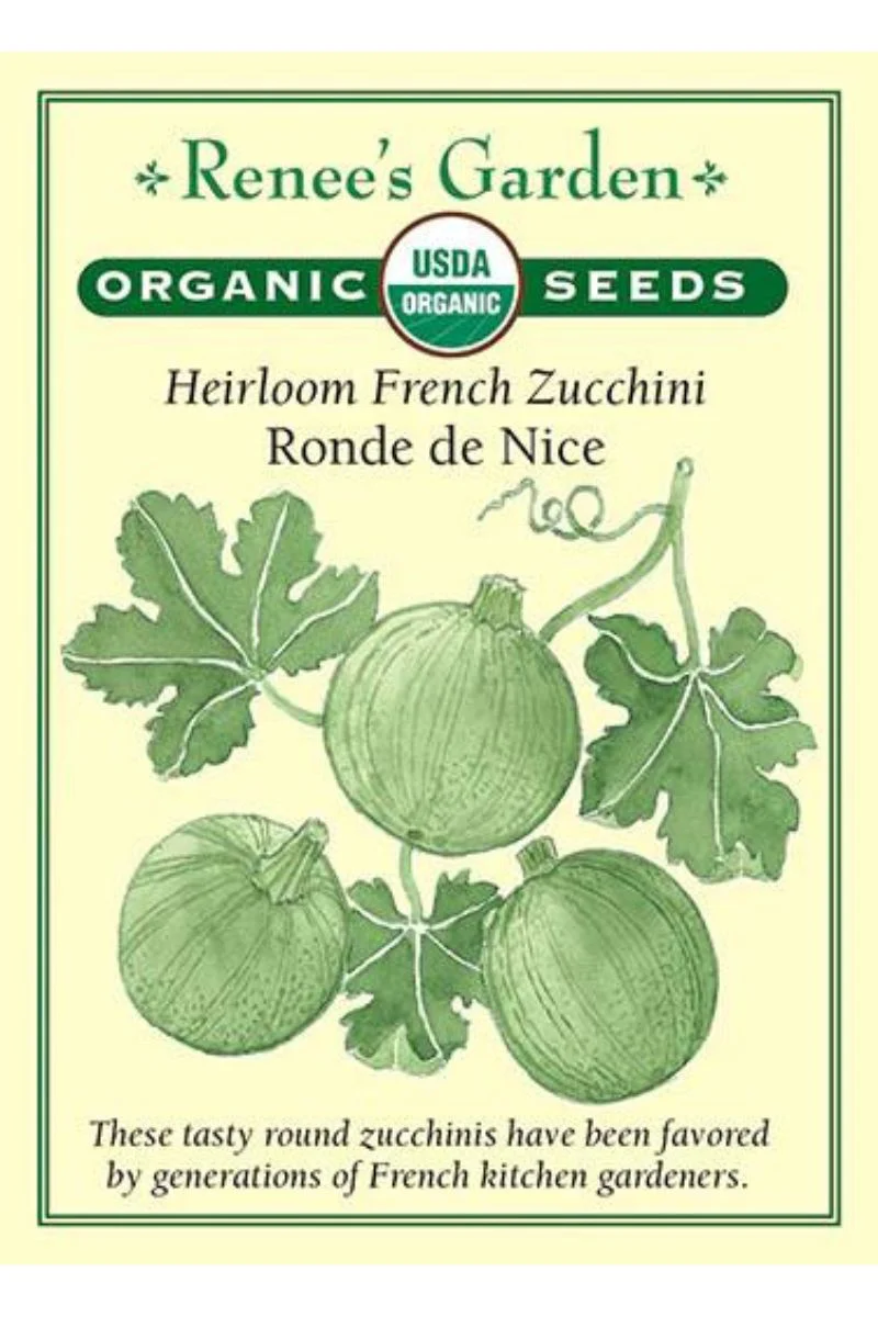 Renee's Garden Heirloom French Zucchini Ronde de Nice Organic Seeds - Image 2