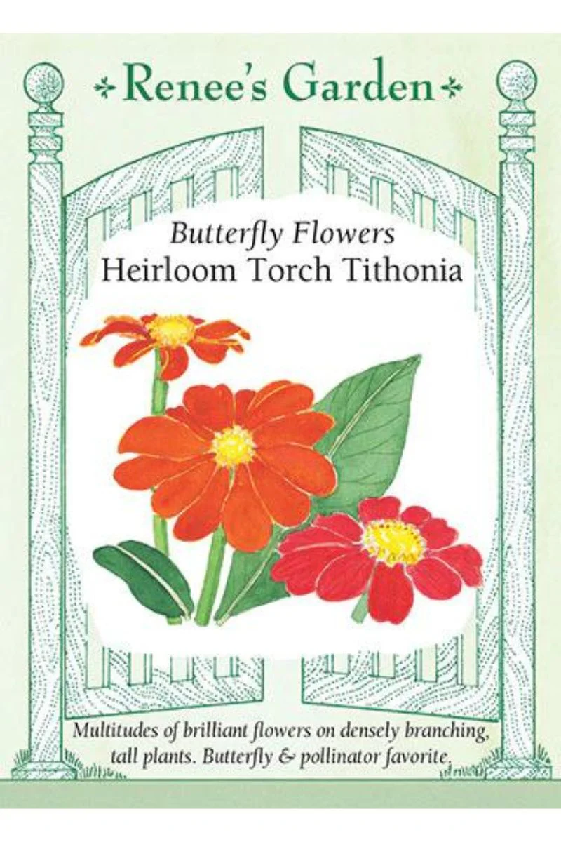 Renee's Garden Butterfly Flowers Heirloom Torch Tithonia Seeds