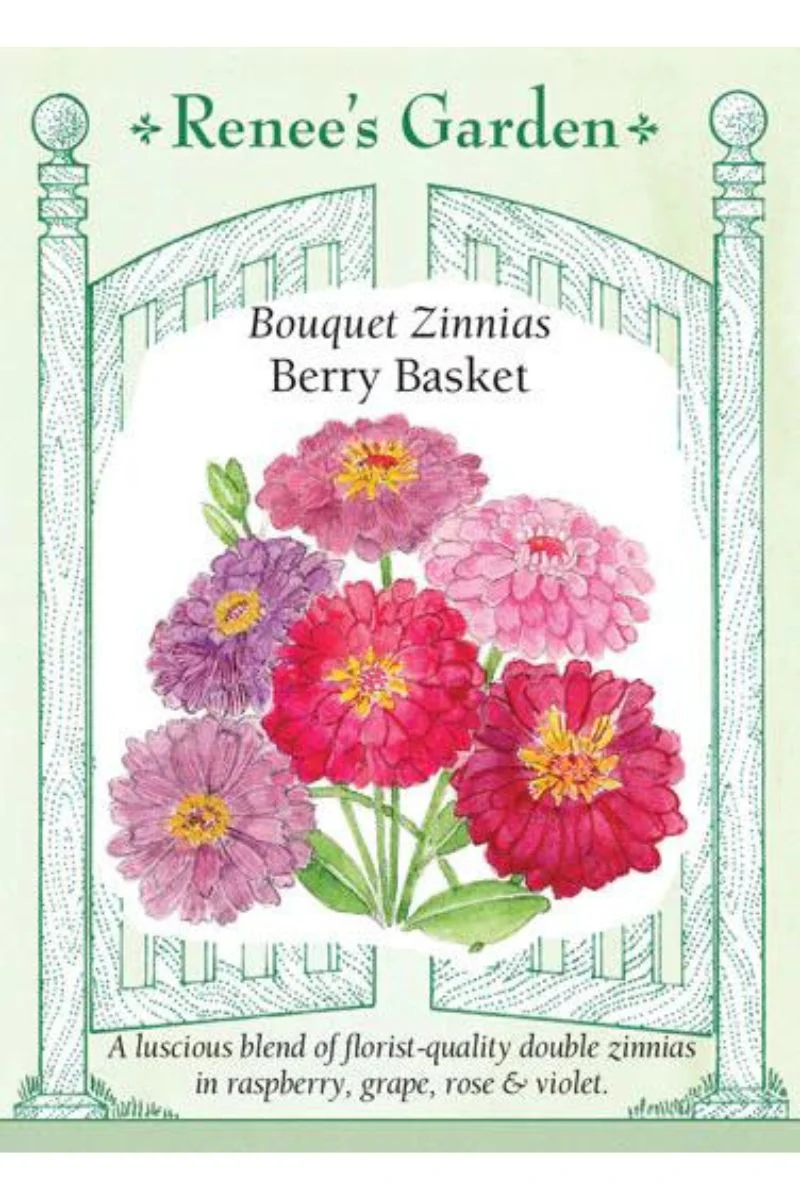 Renee's Garden Bouquet Zinnias Berry Basket Seeds