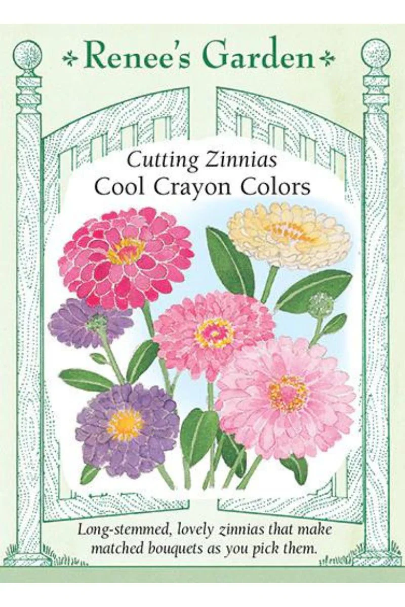 Renee's Garden Cutting Zinnias Cool Crayon Colors Seeds - Image 2