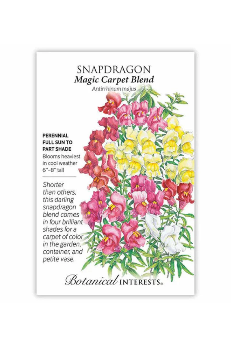 Botanical Interests Magic Carpet Blend Snapdragon Seeds