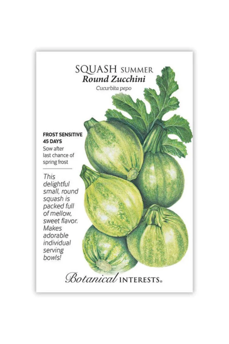 Botanical Interests Round Zucchini Summer Squash Seeds