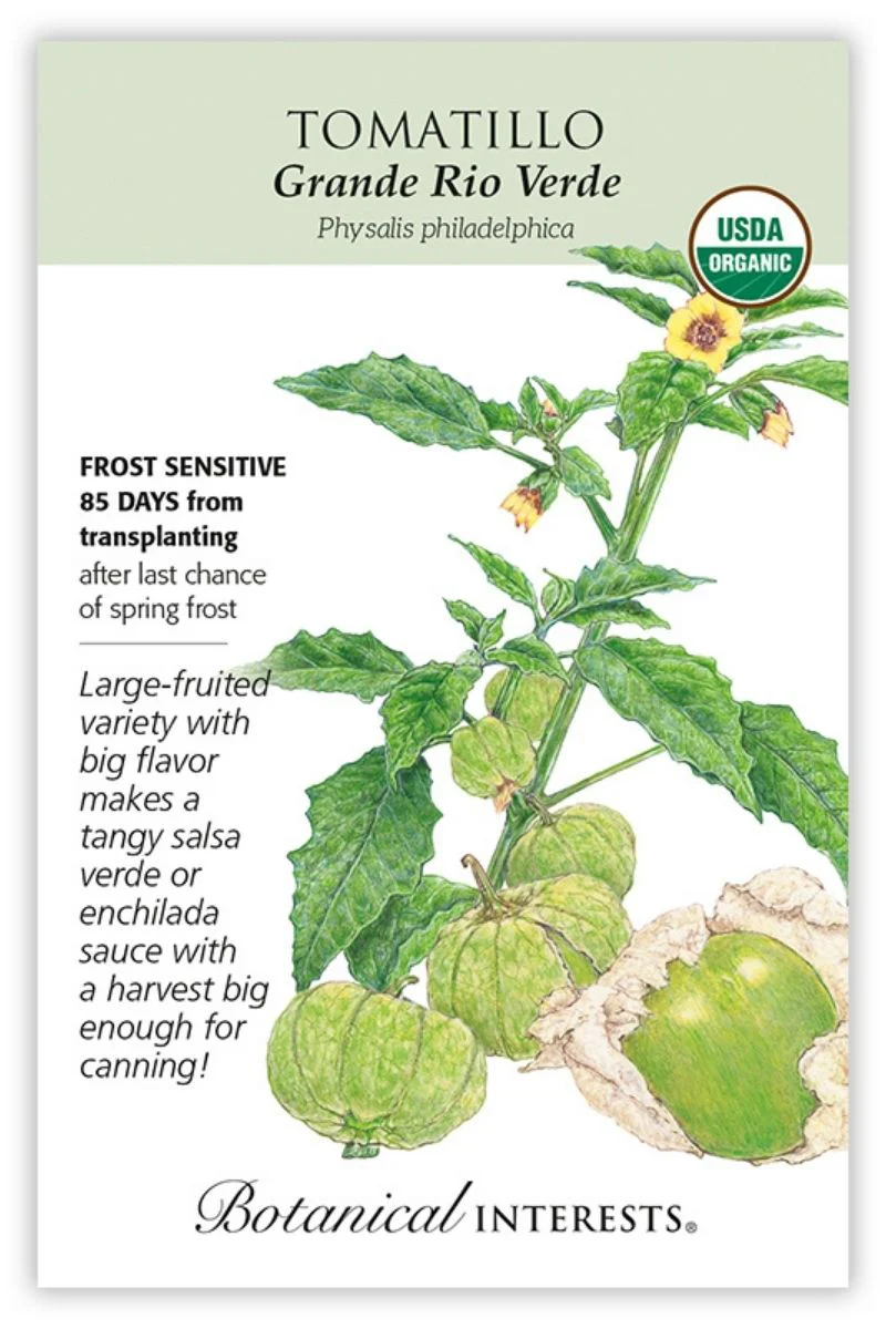 Botanical Interests Grande Rio Verde Tomatillo Organic Seeds
