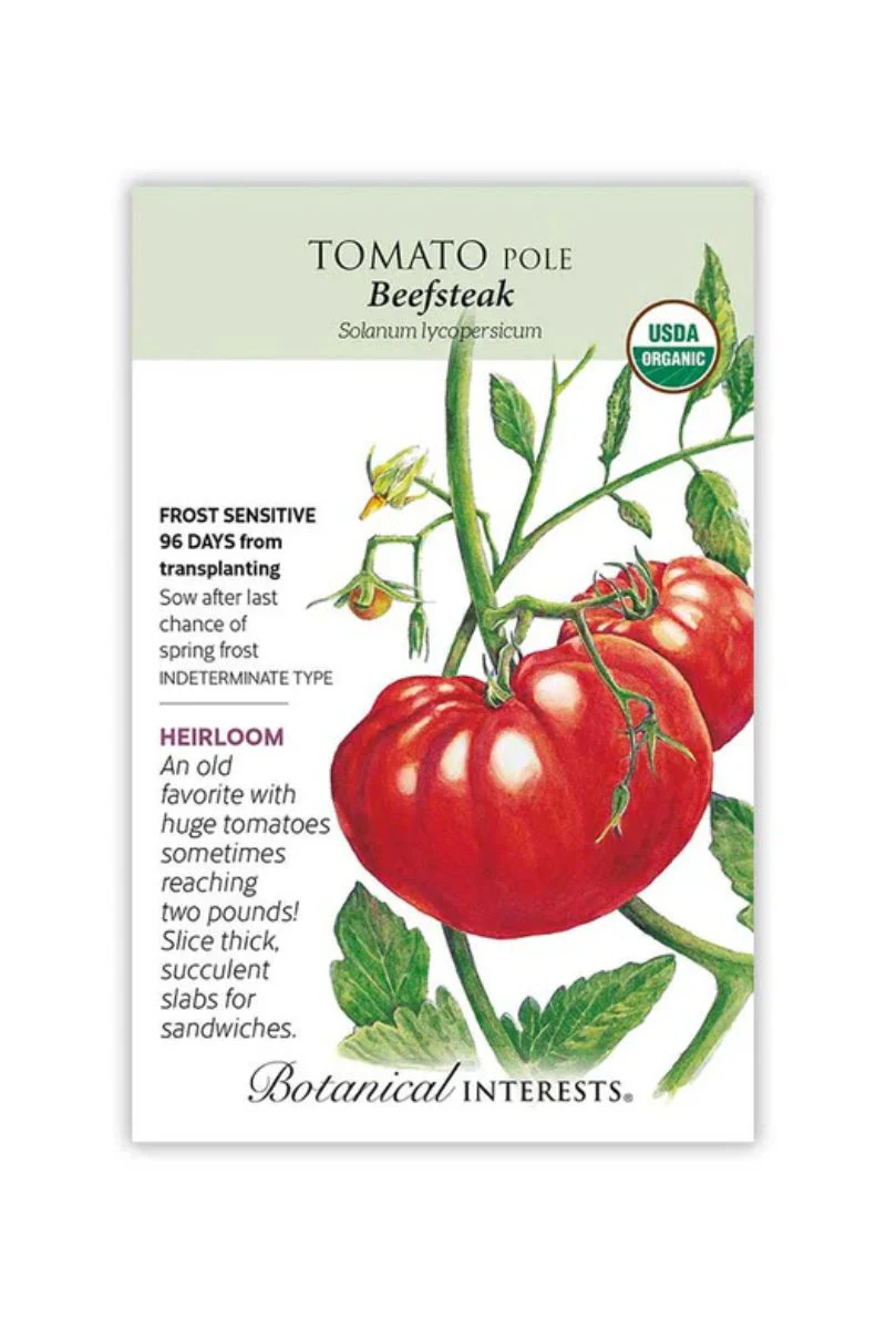 Botanical Interests Beefsteak Pole Tomato Organic Seeds
