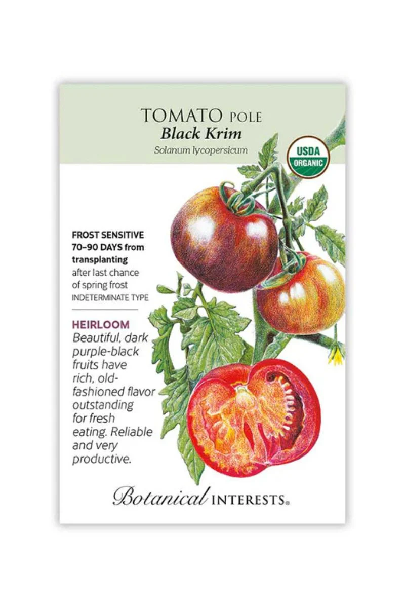 Botanical Interests Black Krim Pole Tomato Organic Seeds