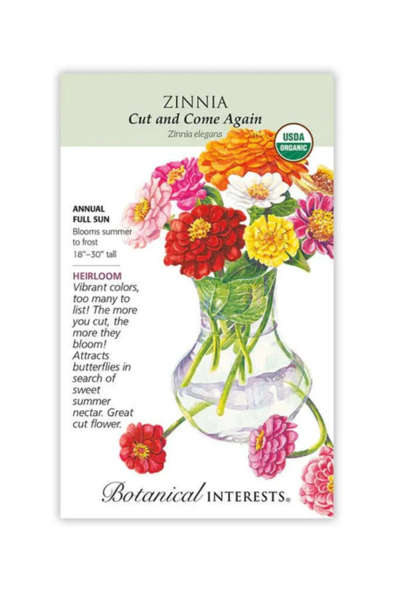 Botanical Interests Cut and Come Again Zinnia Seeds