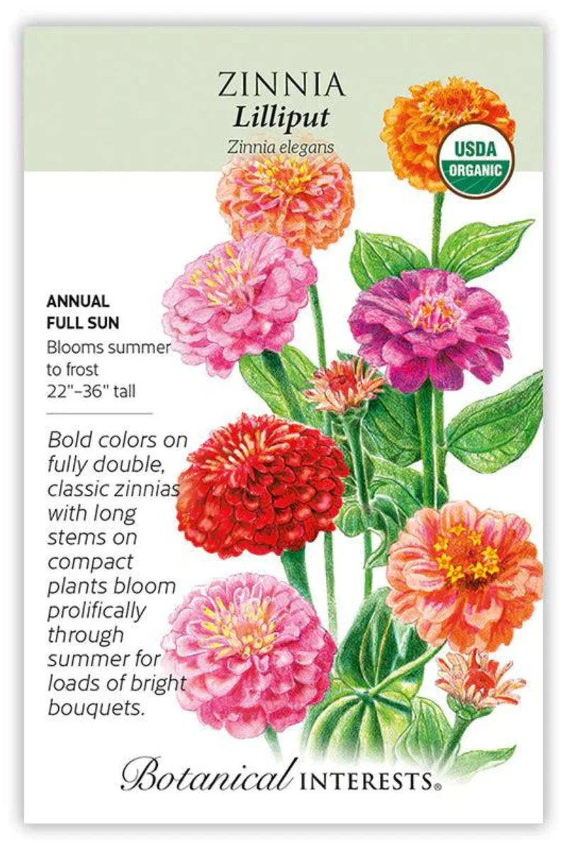 Botanical Interests Lilliput Zinnia Organic Seeds