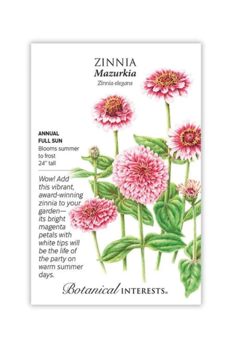 Botanical Interests Mazyrkia Zinnia Seeds