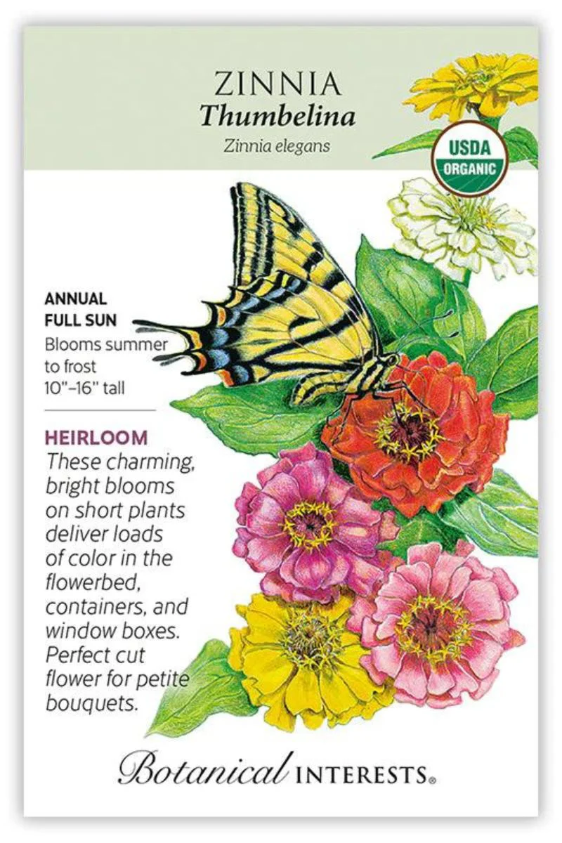 Botanical Interests Thumbelina Zinnia Organic Seeds - Image 3