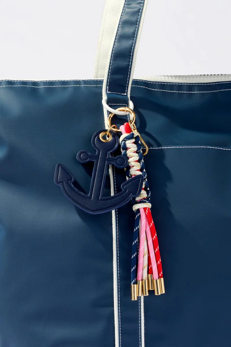 Shiraleah Anchor Bag Charm Key Ring Navy - Image 2