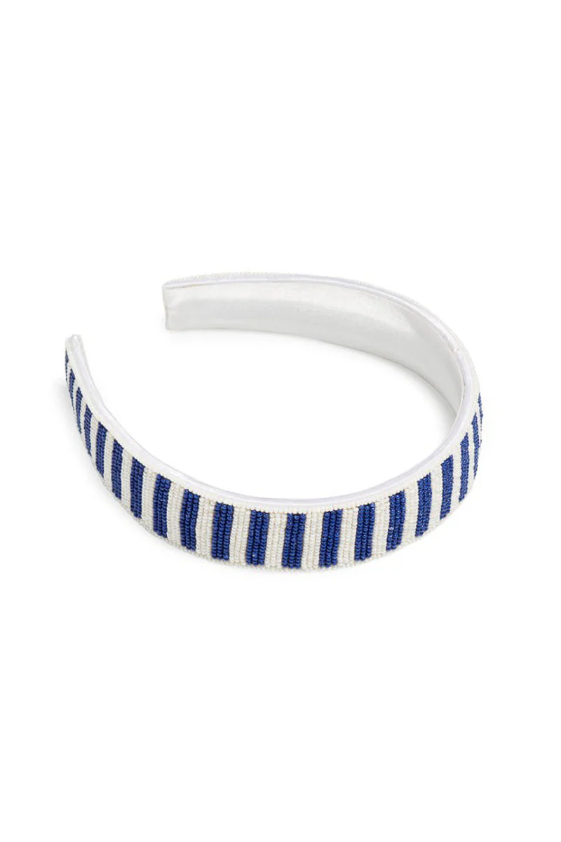 Shiraleah Beaded Stripe Headband Navy - Image 3