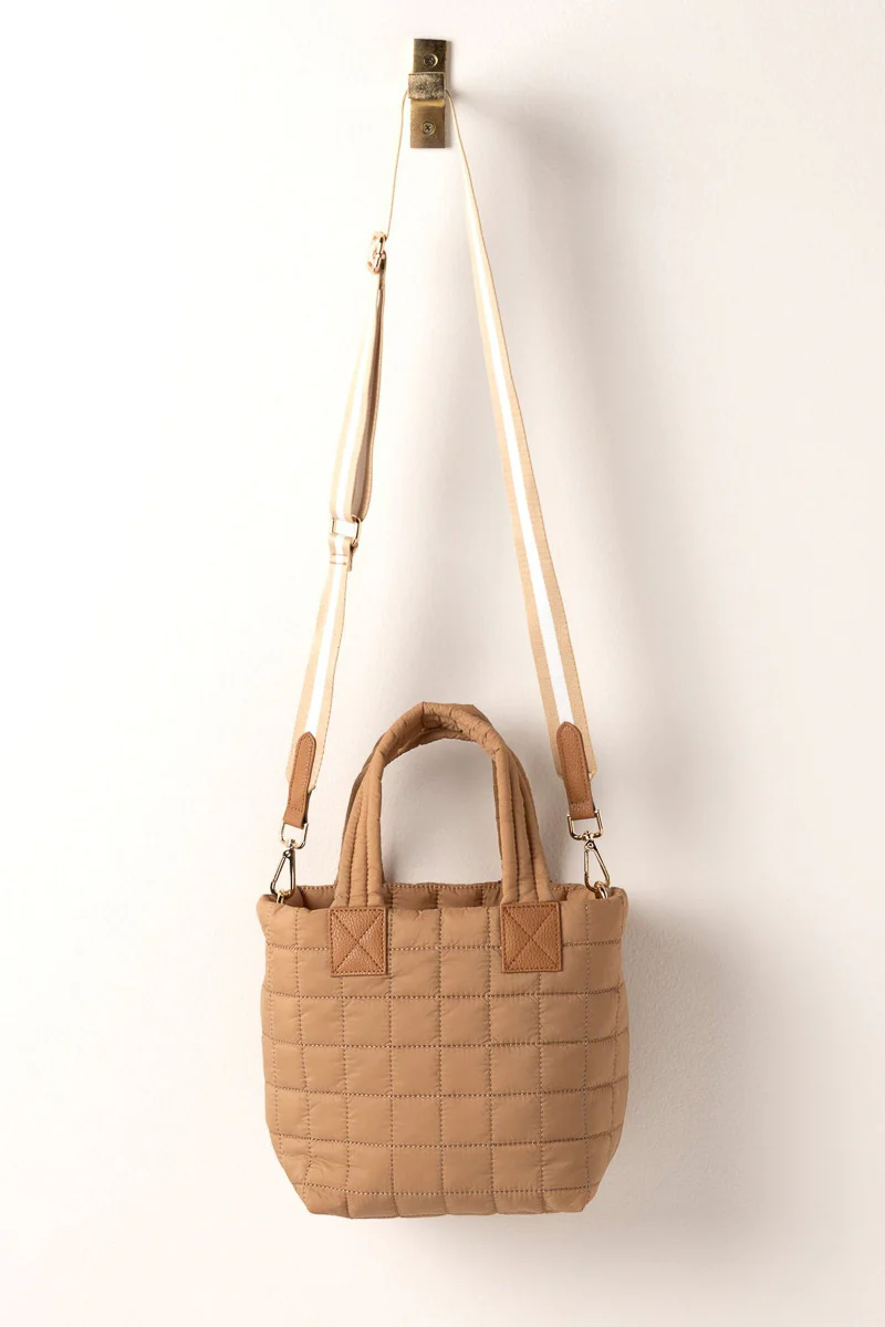 Shiraleah Ezra Mini Tote Cross-Body Bag Tan - Image 2