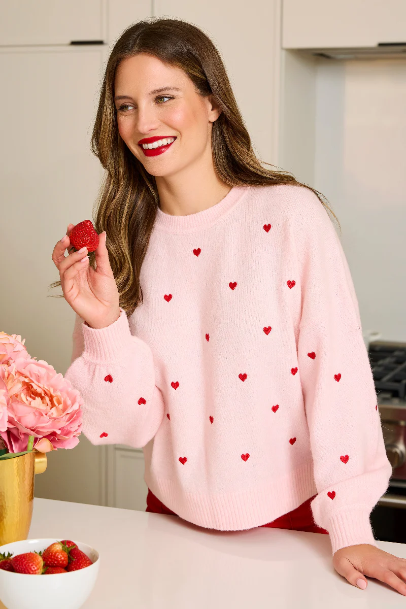 Shiraleah Hearts Sweater SM Blush - Image 2