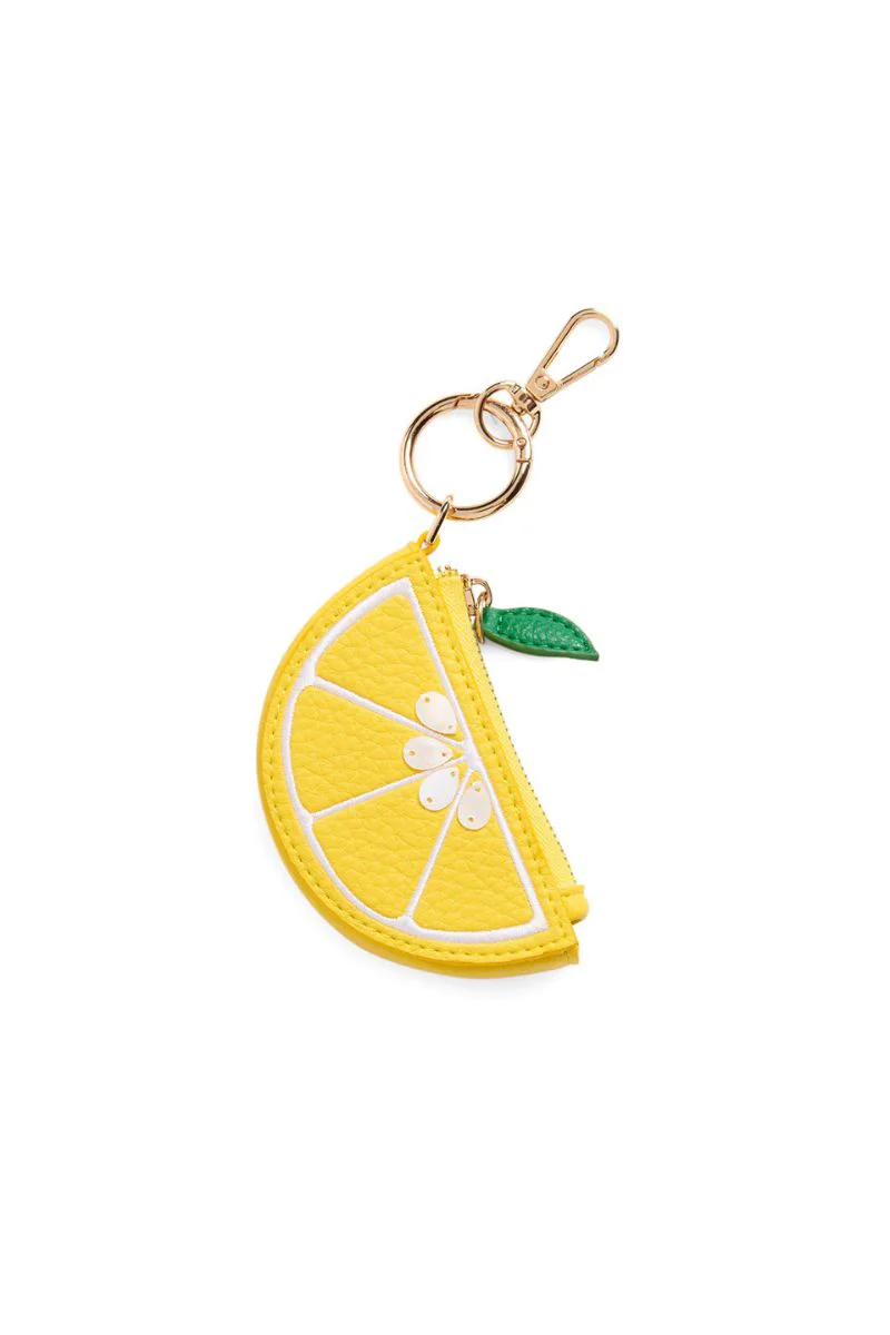 Shiraleah Lemon Zip Pouch Charm Key Ring - Image 3