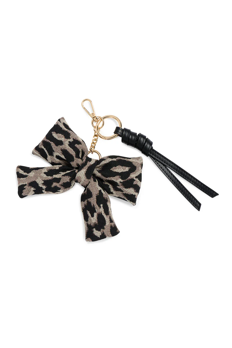 Shiraleah Leopard Bow Bag Charm Key Ring Leopard - Image 2