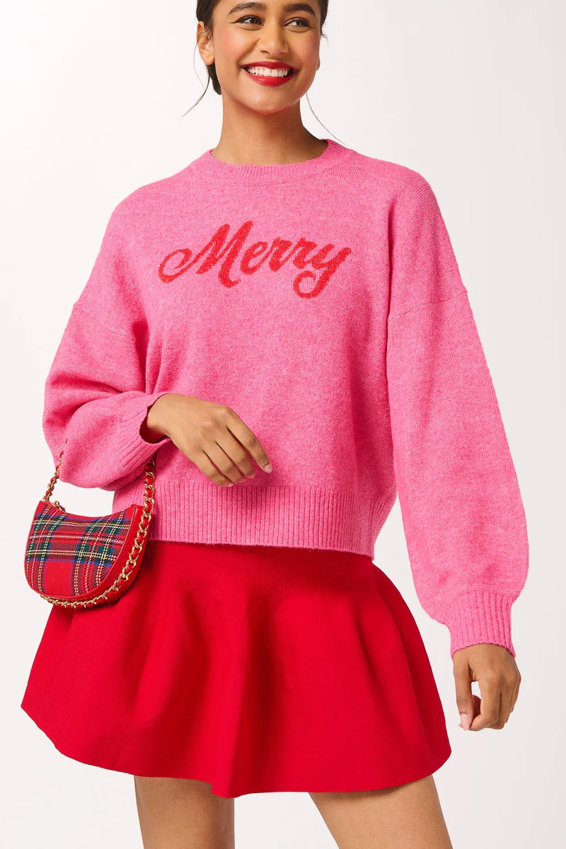 Shiraleah "Merry" Sweater Medium Pink - Image 2