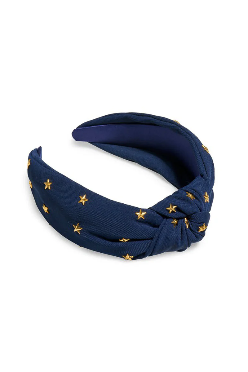 Shiraleah Stars Knotted Headband Navy - Image 3