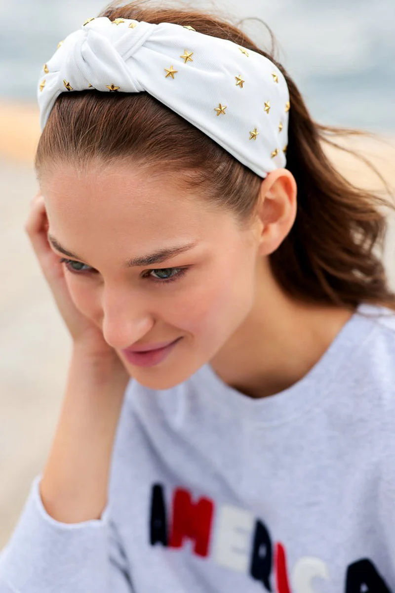 Shiraleah Stars Knotted Headband White