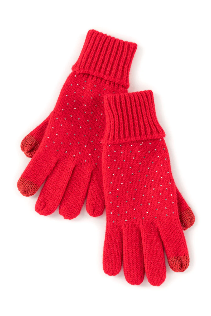 Shiraleah Natalia Touchscreen Gloves Red - Image 2