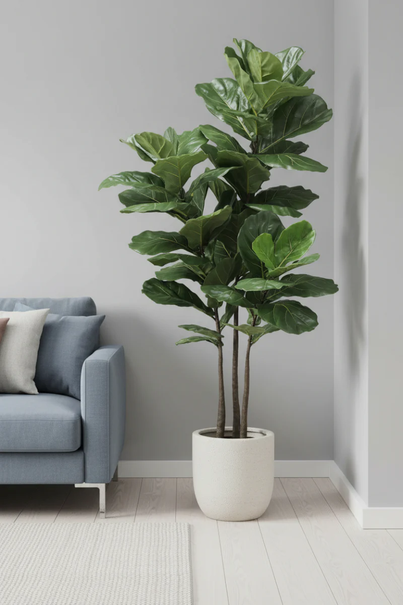 Faux Fiddle Leaf Fig in Pot 70" Green