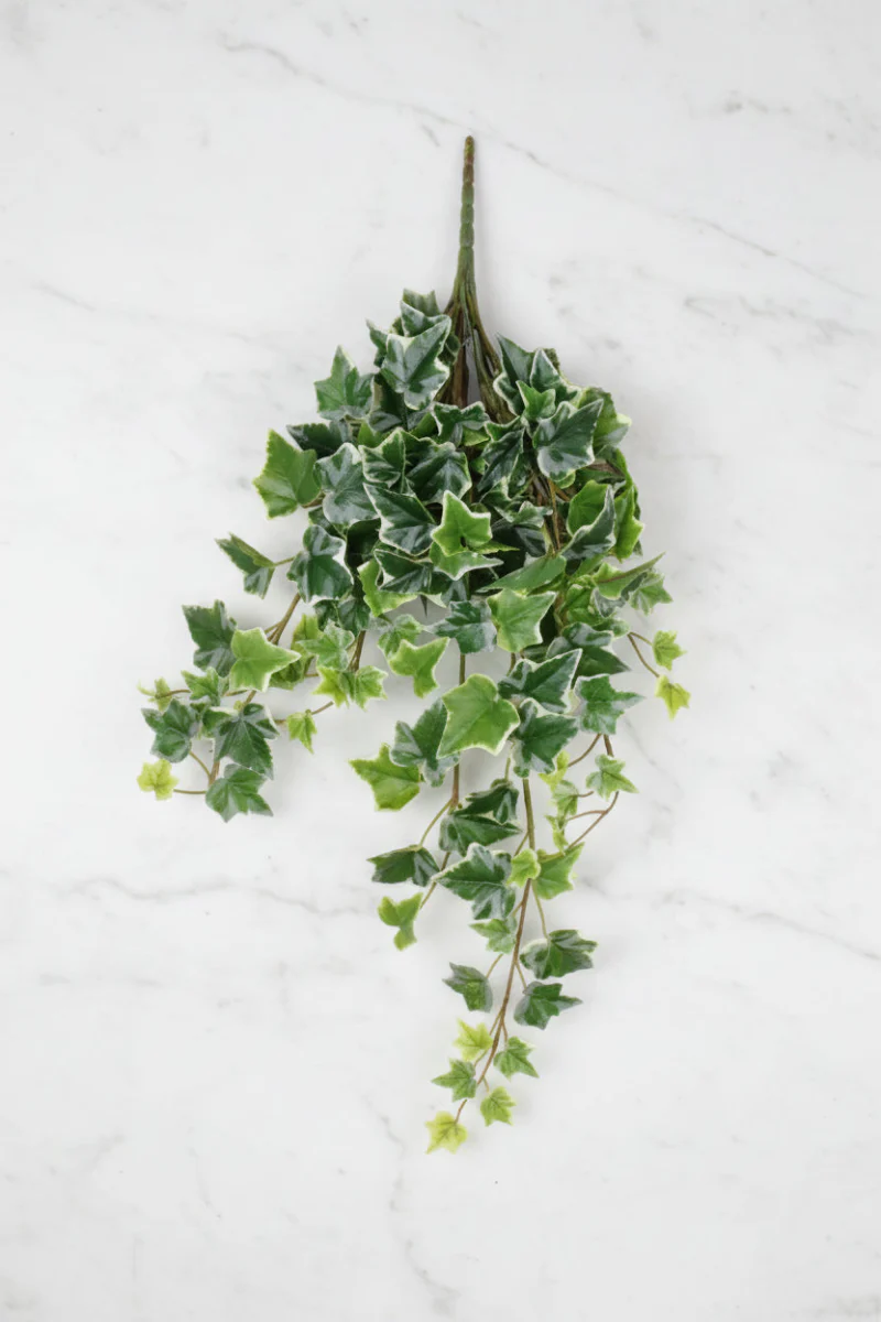 Faux Garden Ivy Hanging Bush 28" Variegated