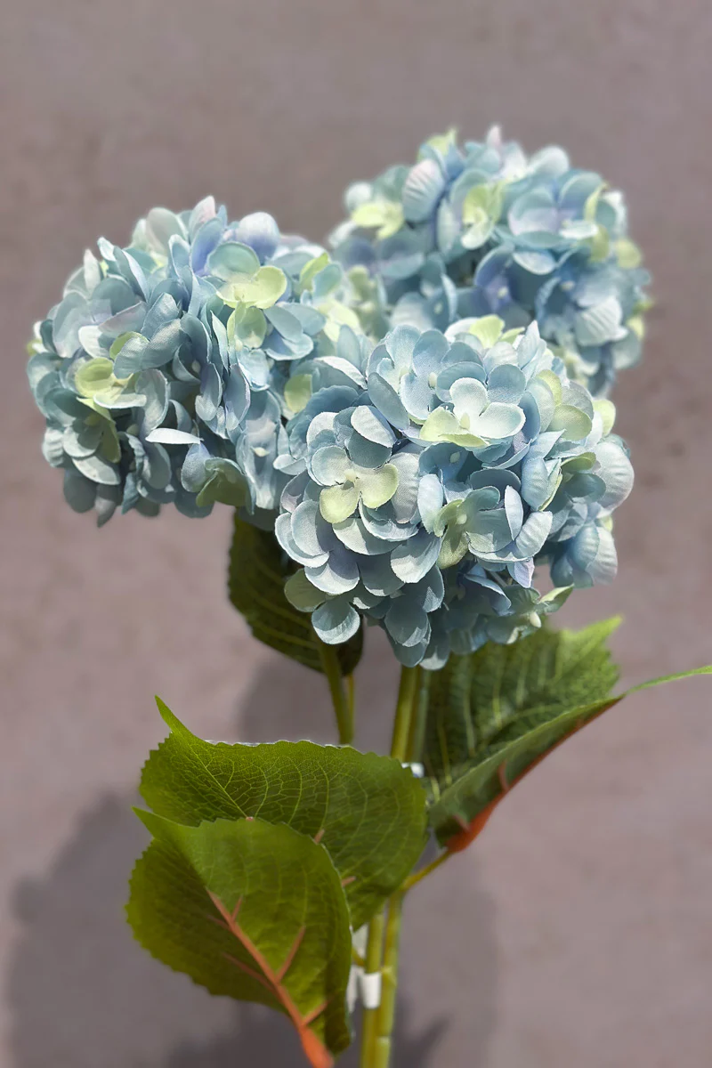 Faux Hydrangea Spray 23" Blue Delphinium