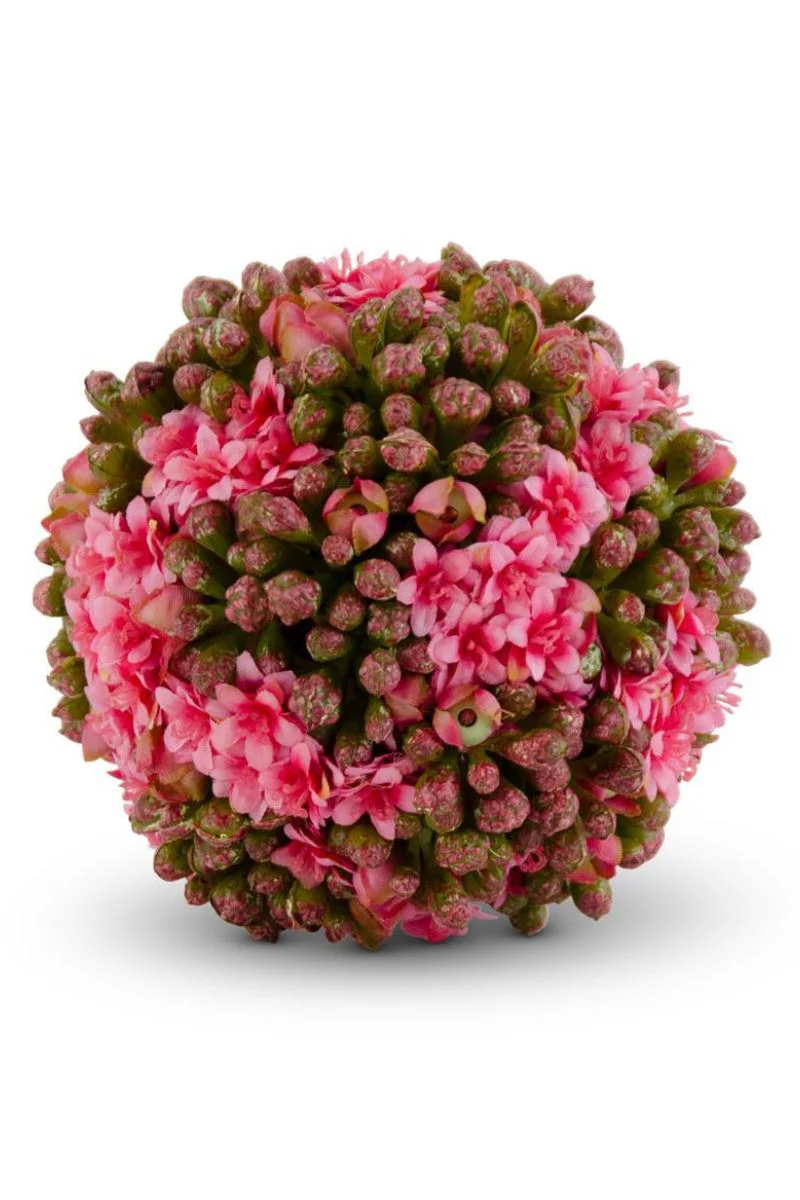 Faux Kalanchoe Ball 4" Pink