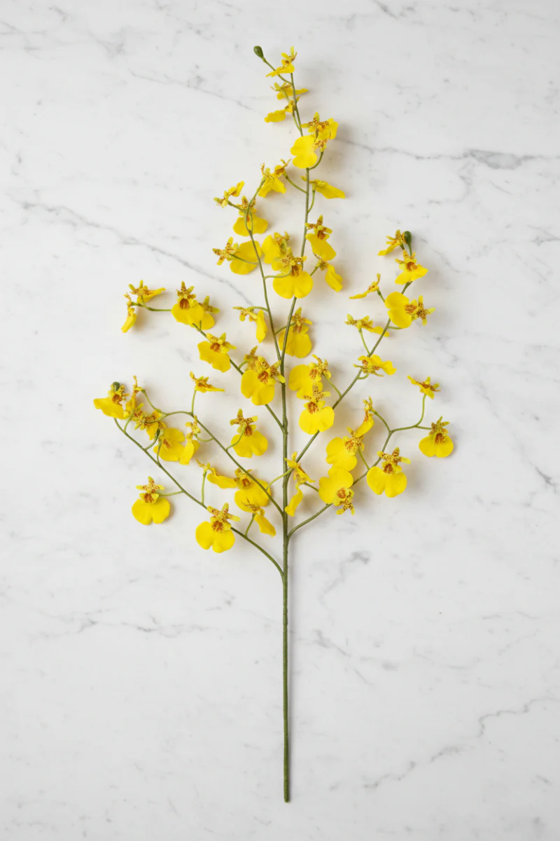 Faux Oncidium Orchid Spray 31.5" Yellow