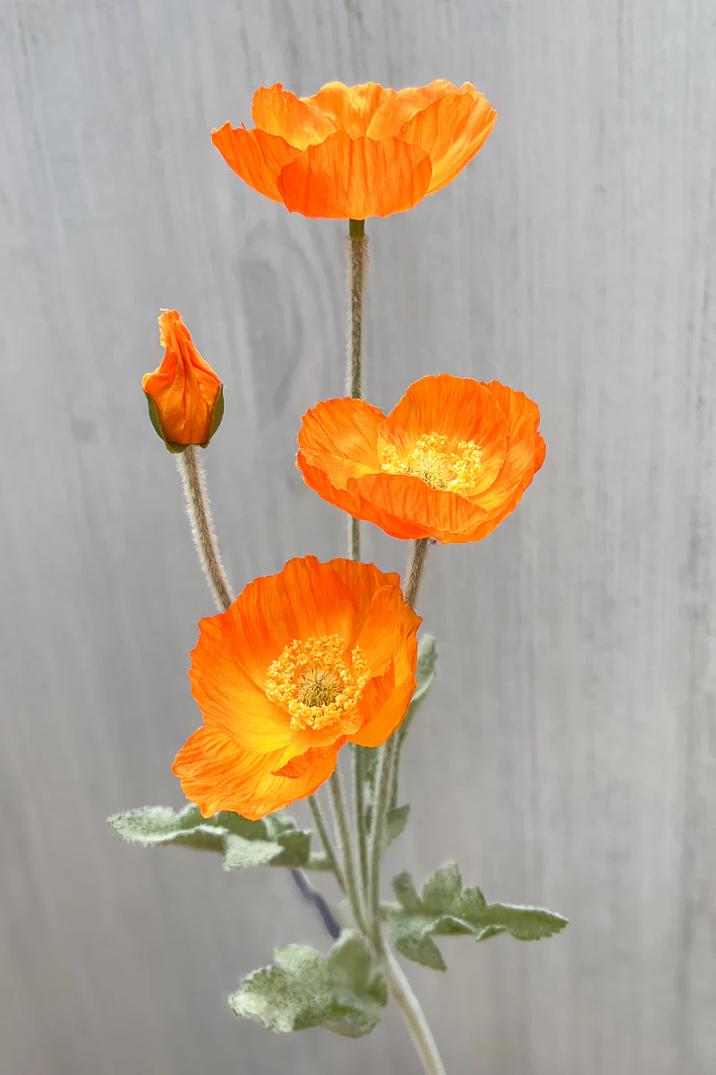 Faux Poppy Spray 23.6" Orange