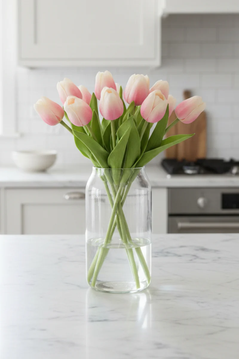 Faux Real Touch Mini Tulip Stem 10.5" Pink