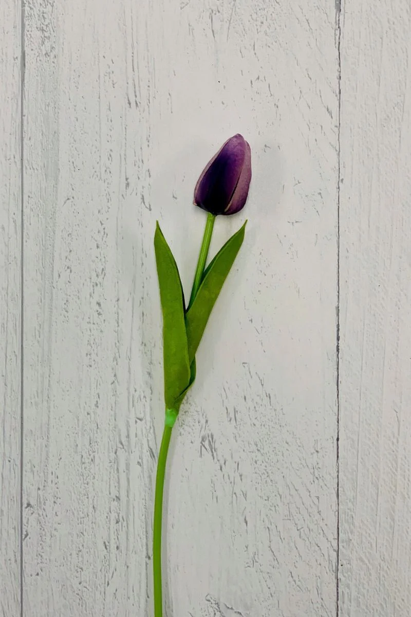 Faux Real Touch Mini Tulip 13" Purple