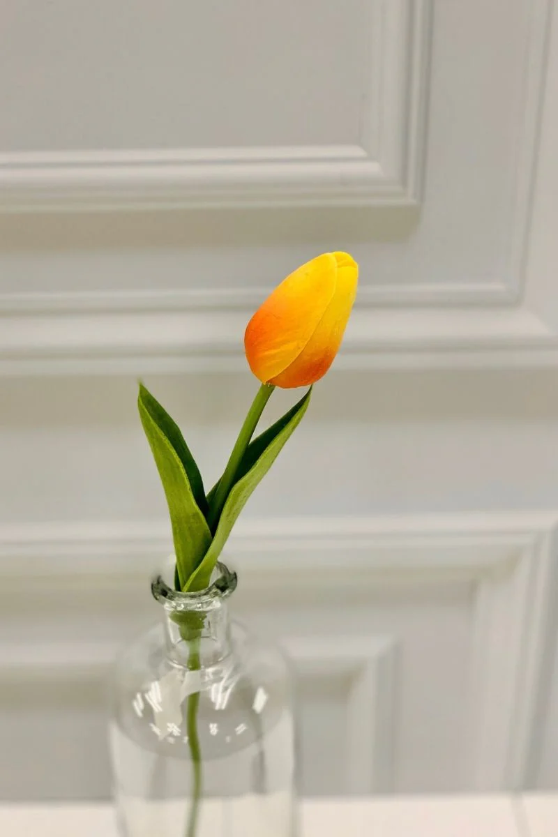 Faux Real Touch Mini Tulip 13" Yellow