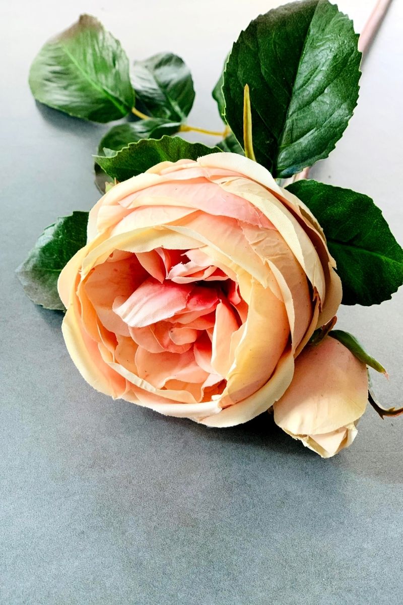 Faux English Ambridge Rose Stem 19" Light Mauve