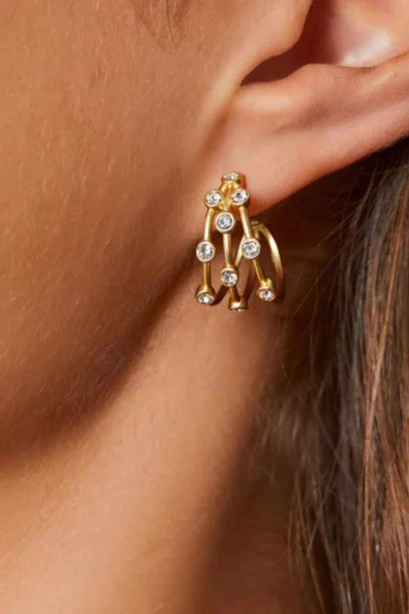 Spartina Barratt Hoop Earrings Crystal