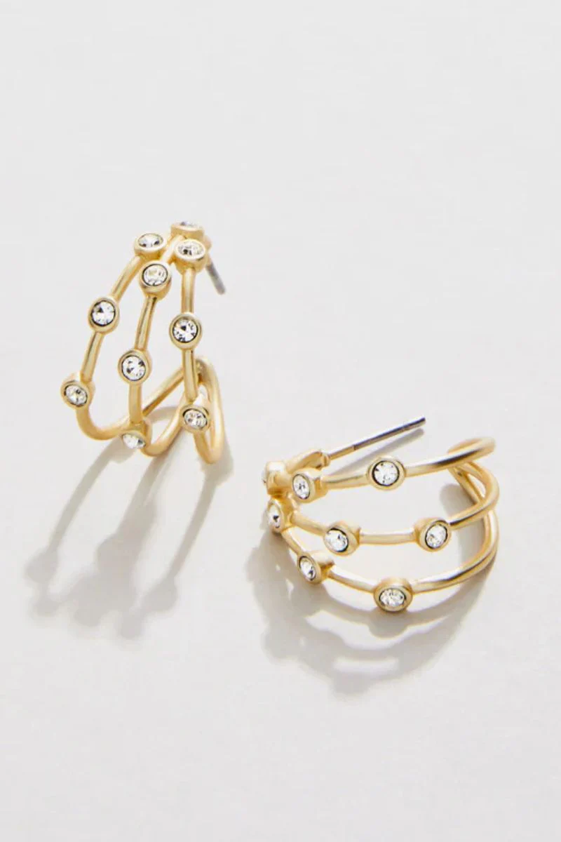 Spartina Barratt Hoop Earrings Crystal - Image 2