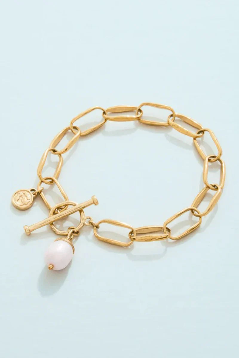 Spartina Splash Collection Bluffton Toggle Bracelet 7.5" Pearl