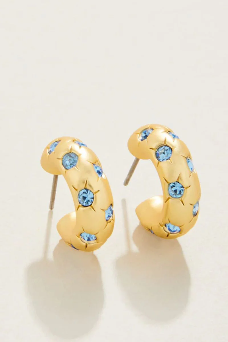 Spartina Chubby Hoop Earrings Blue - Image 2