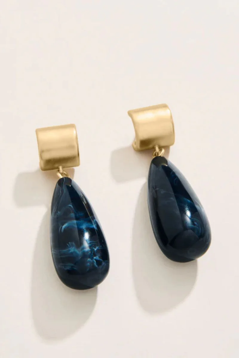 Spartina Dew Drop Earrings Navy - Image 2
