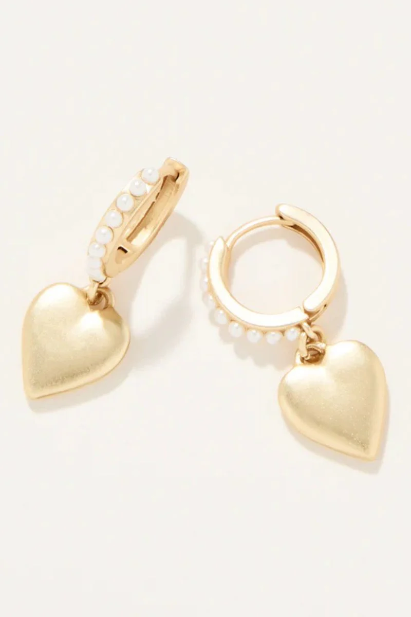 Spartina Earrings Drop Hoop Pearl - Image 2