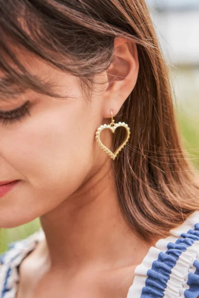 Spartina Scalloped Heart Earrings Gold
