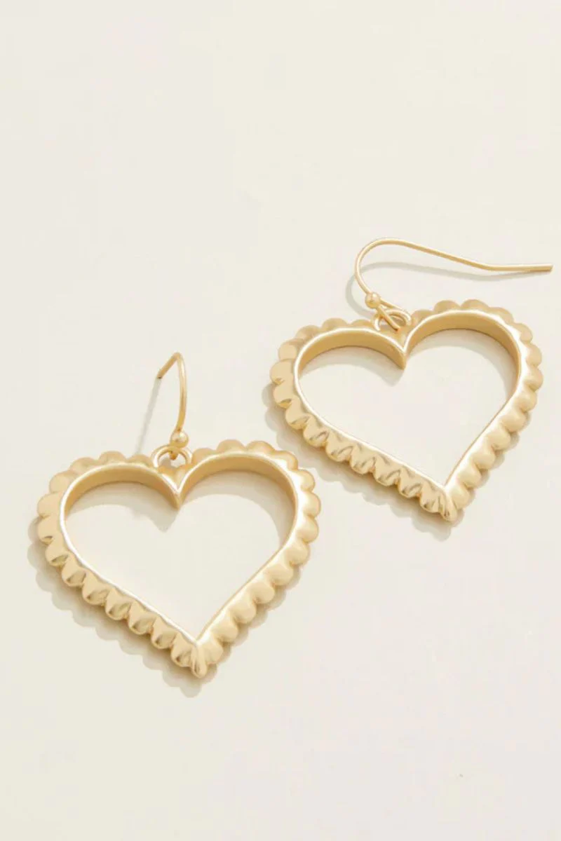 Spartina Scalloped Heart Earrings Gold - Image 2
