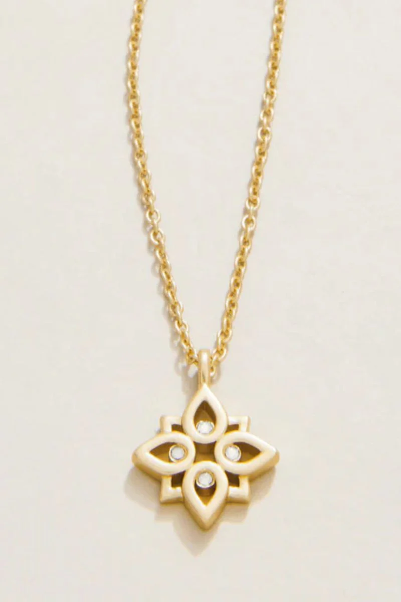 Spartina Sea La Vie Never Give Up Lotus Necklace Gold - Image 2