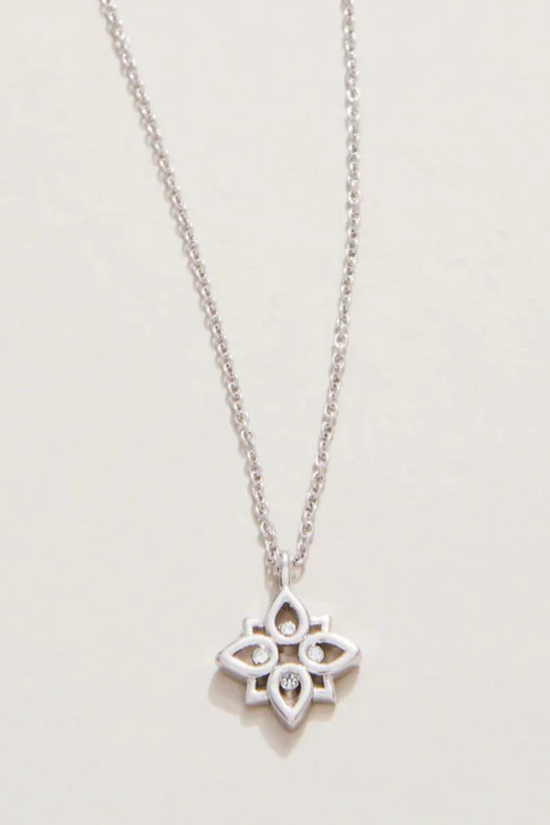 Spartina Sea La Vie Never Give Up Lotus Necklace Silver - Image 2