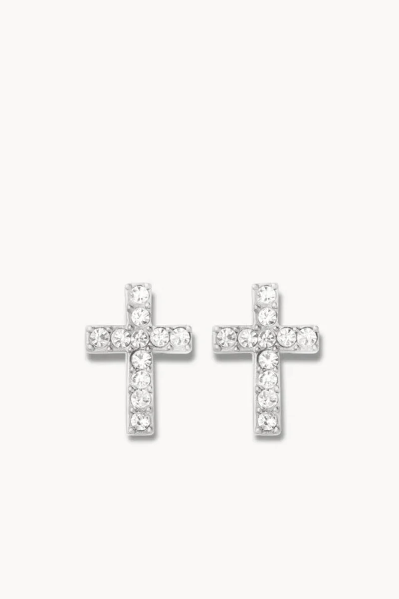 Spartina Sea La Vie Stud Earrings Have Faith Cross Silver - Image 2