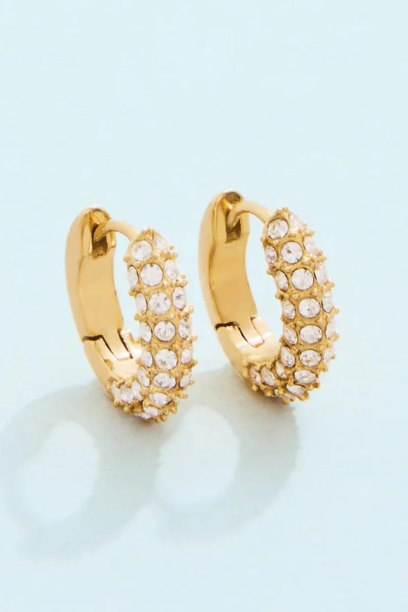 Spartina Splash Collection Shine On Pave Hoop Earrings 12mm Crystal - Image 2