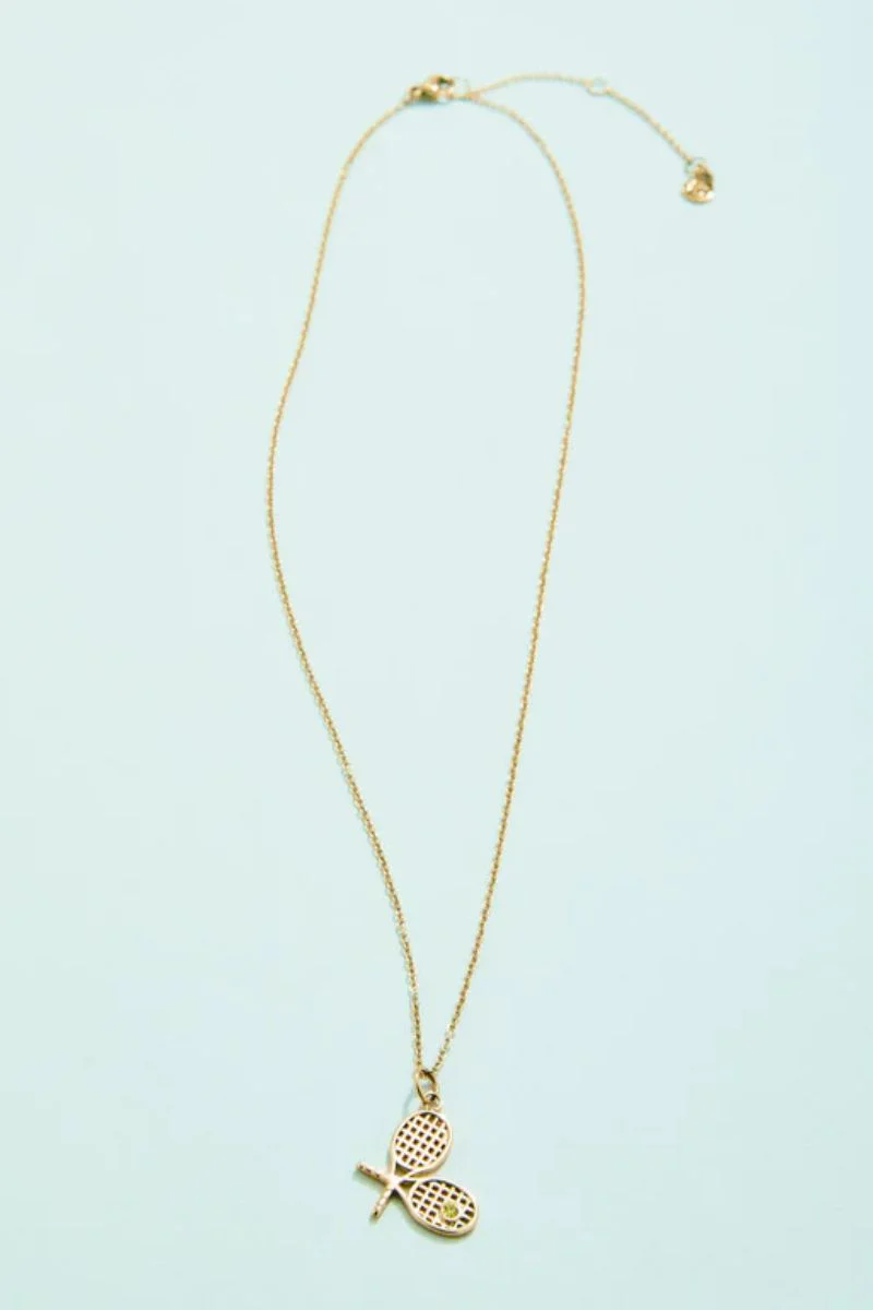 Spartina Splash Tennis Racket Necklace 17" Lime - Image 2