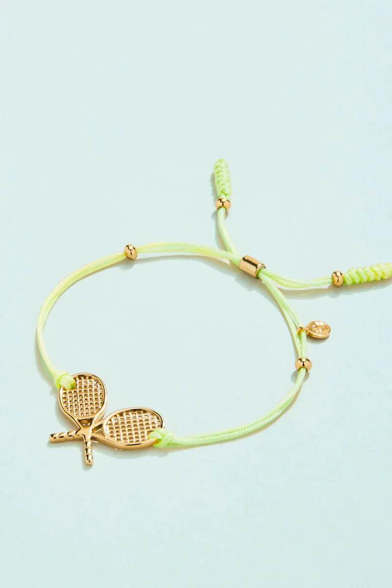 Spartina Splash Tennis Racket Stretch Bracelet Lime - Image 2